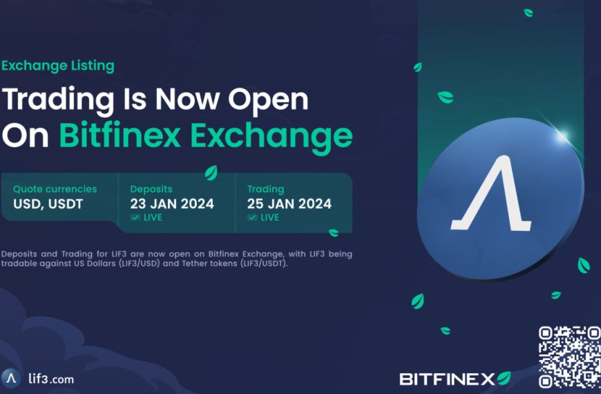 Lif3 versnelt de adoptie van DeFi en innovatie met BitFinex-notering